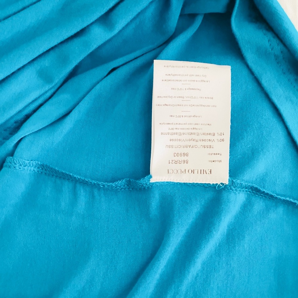 Emili PUCCI V Neck Sleeveless Knee Length in Vibrant Blue Dress SZ XS-S - Picture 8 of 8